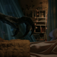 Dinosaur in a bedroom is classic Bayona.